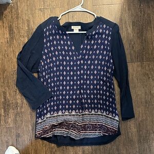 Ariat Navy Patterned Top